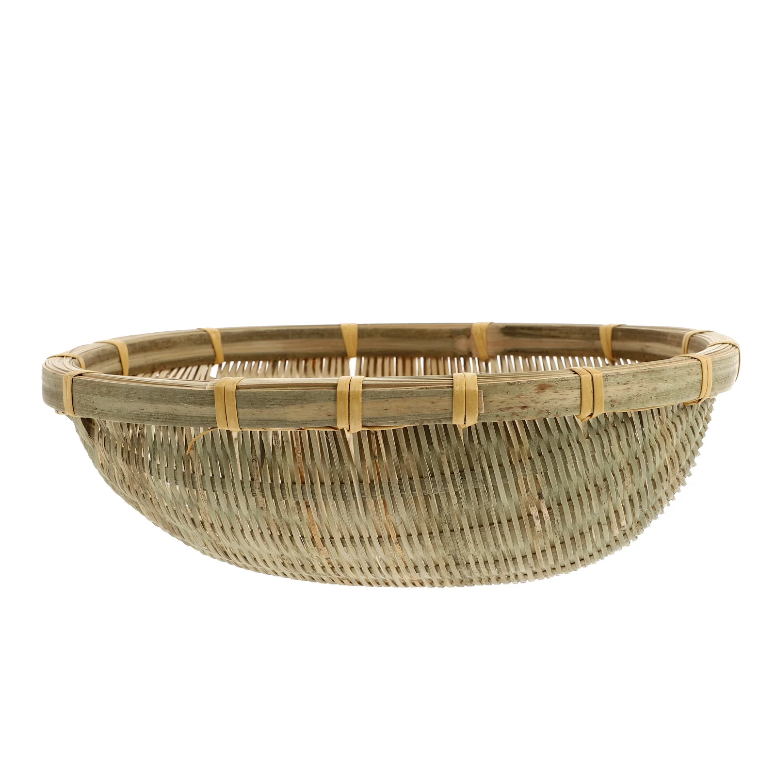 

1 шт., бамбуковая плетеная корзина, круглая совок, лоток для чистки риса, держатель для хранения, поднос для еды, корзина с фруктами, контейнер для закусок