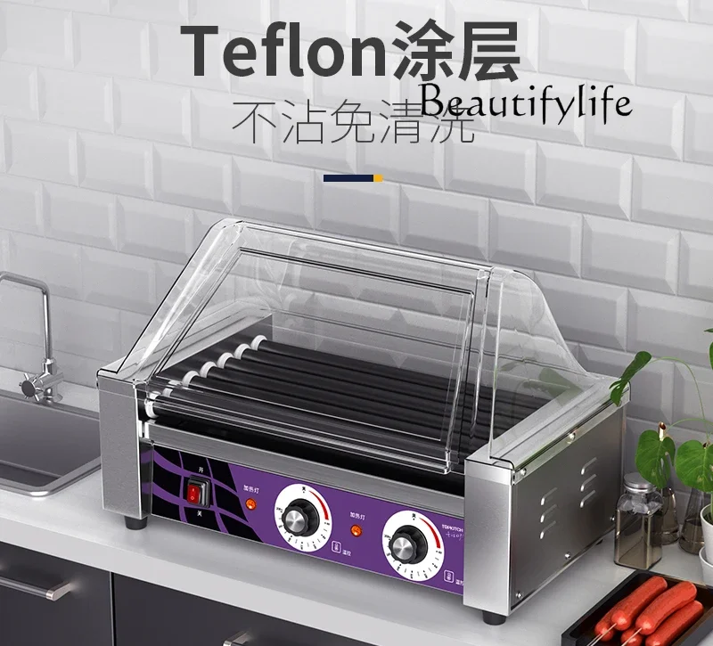 Commercial sausage grilling machine seven-tube multi-function automatic temperature control desktop