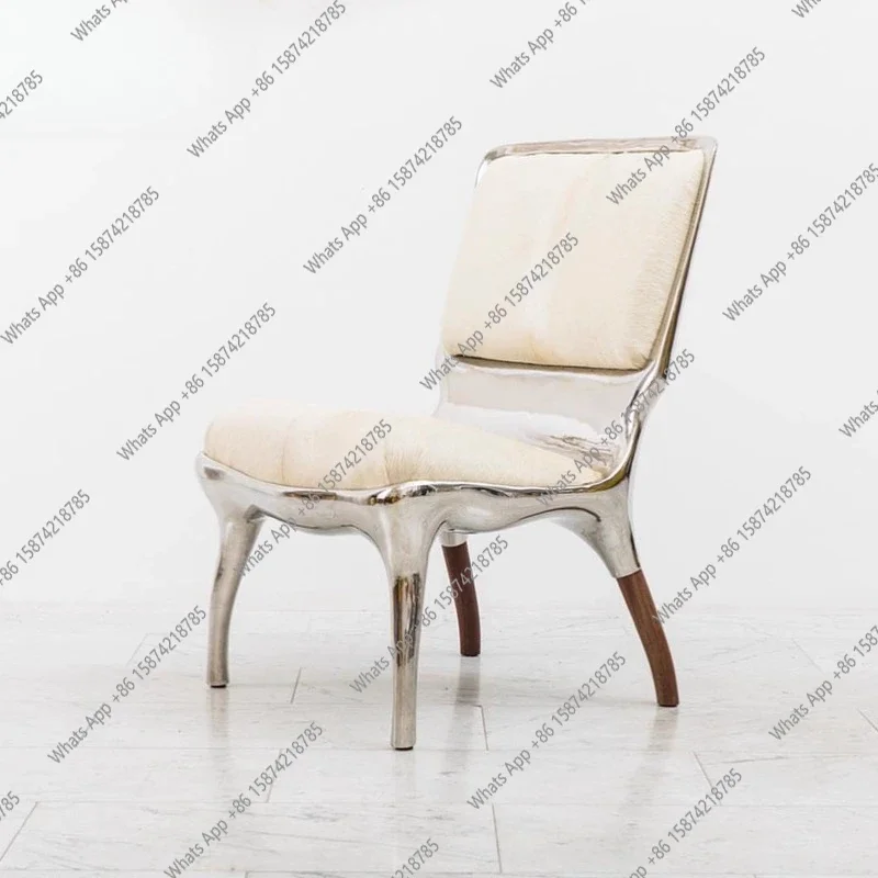 

S69 Скандинавский арт-дизайнер с гальваническим покрытием, обеденный стул со спинкой, модный индивидуальный стекловолоконный армированный пластик, стул для отдыха, ленивый ресторан