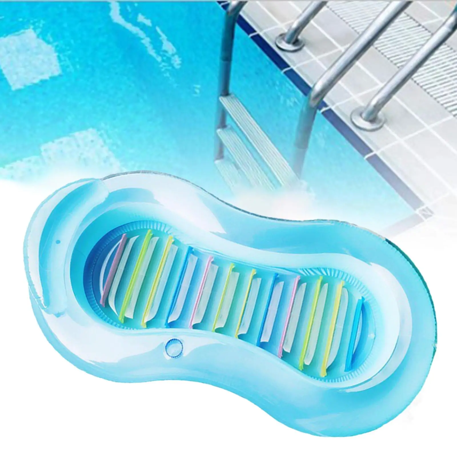 PVC Inflatable Floating Bed Floating Raft Swimming Lounge Chair Inflatable Mesh Hanging Bed And Lounge Chair 180x100x36cm