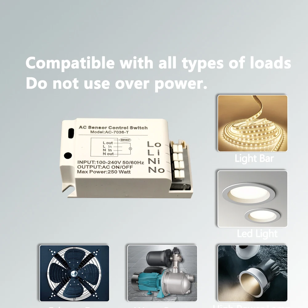 Universal High Voltage Touch Control Switch 110-220V Hidden Sensor Switch for Home Furniture Closet Desk