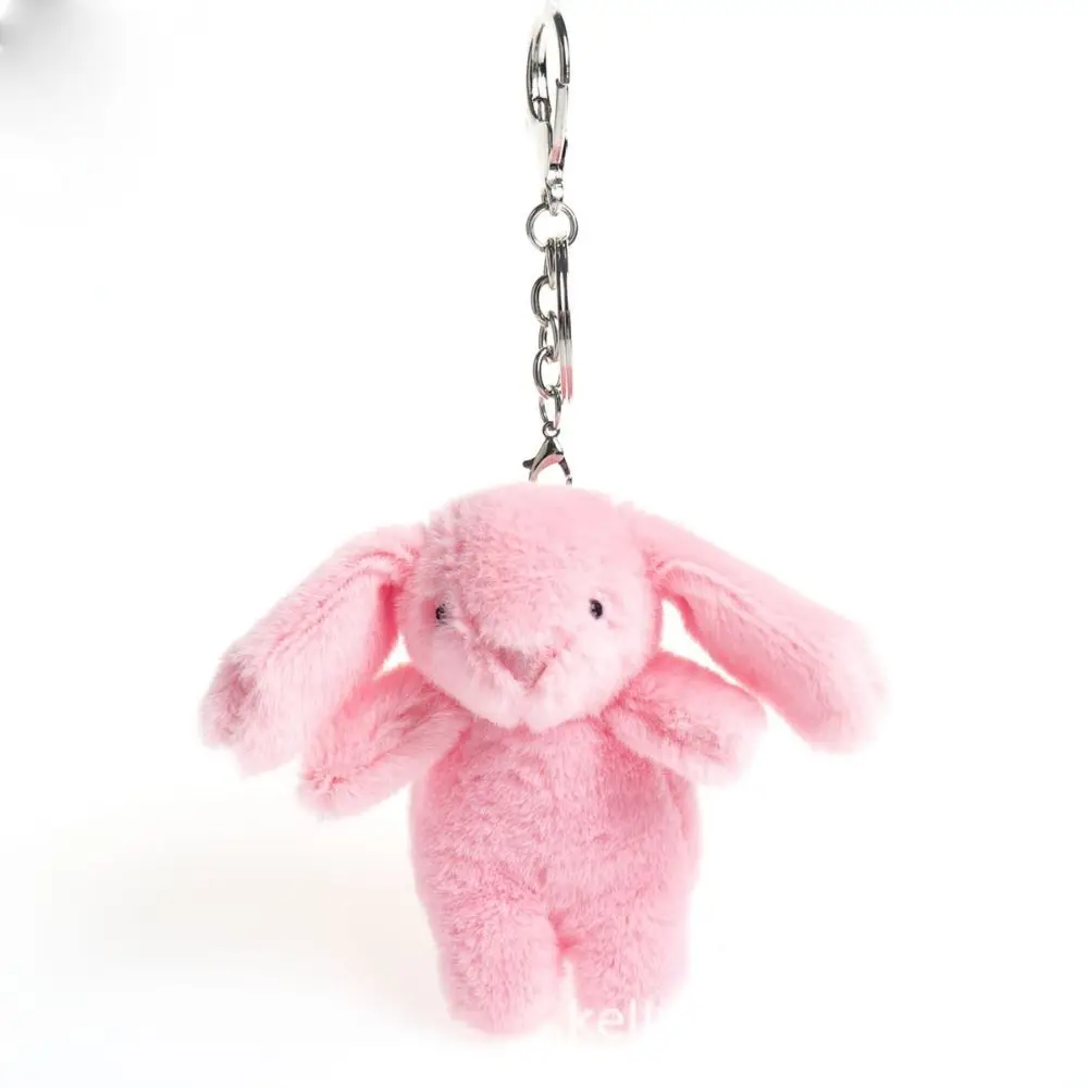 패셔너블한 토끼 플러시 펜던트 부드럽고 귀여운 플러시 인형 키체인 만화 플러시 토끼 키링 가방 액세서리