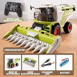 Remote Control Harvester Smoking with LED Light Sound Agricultural RC Farm Car Spray Fog Electronic Farmer RC Tractor Boys Toy