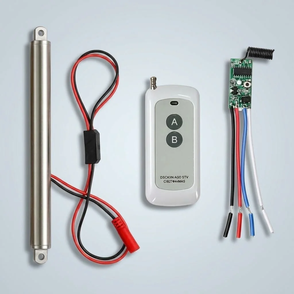 Micro 12V Slim Tubular Motor Remote Control Kit 16mm Linear Actuator 25mm/s High Speed 20N IP66 Stainless Steel Piston DIY Toy