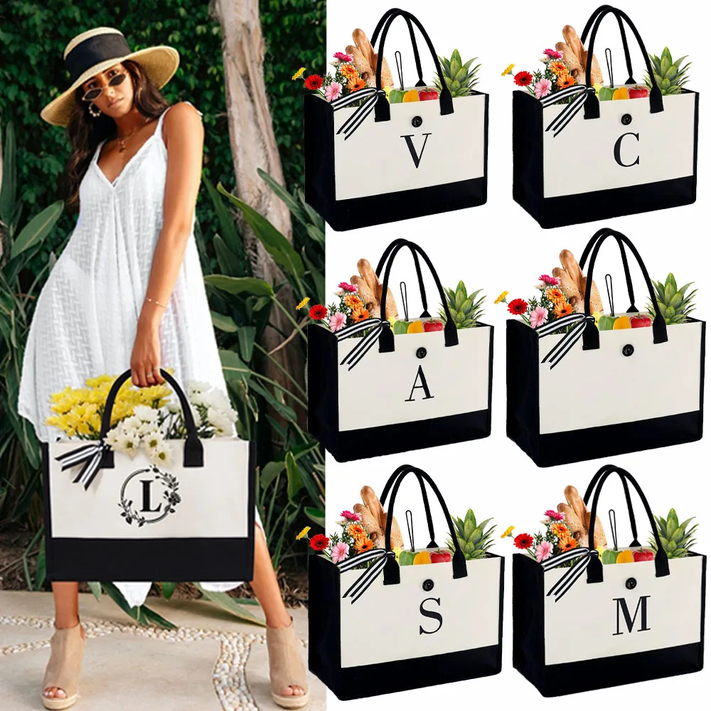 

Monogram for Women Personalized Gift with Zipper Pocket Birthday Wedding Large Bride Tote Bag Beach Bag Teacher Gifts Christmas