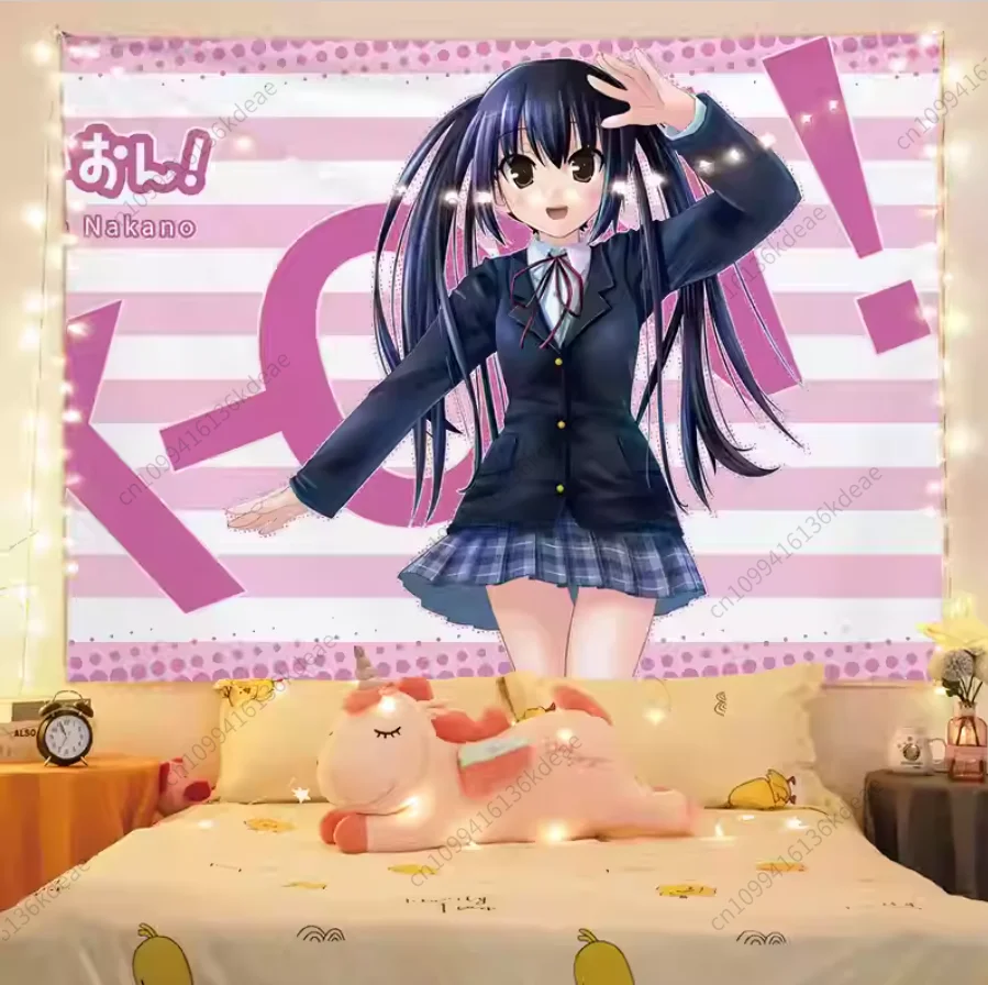 أنيمي Kawaii نسيج K-On ملصق ديكور خلفية القماش جدار ديكور فني غرفة المعيشة غرفة نوم قماش صوفي المفروشات خلفية