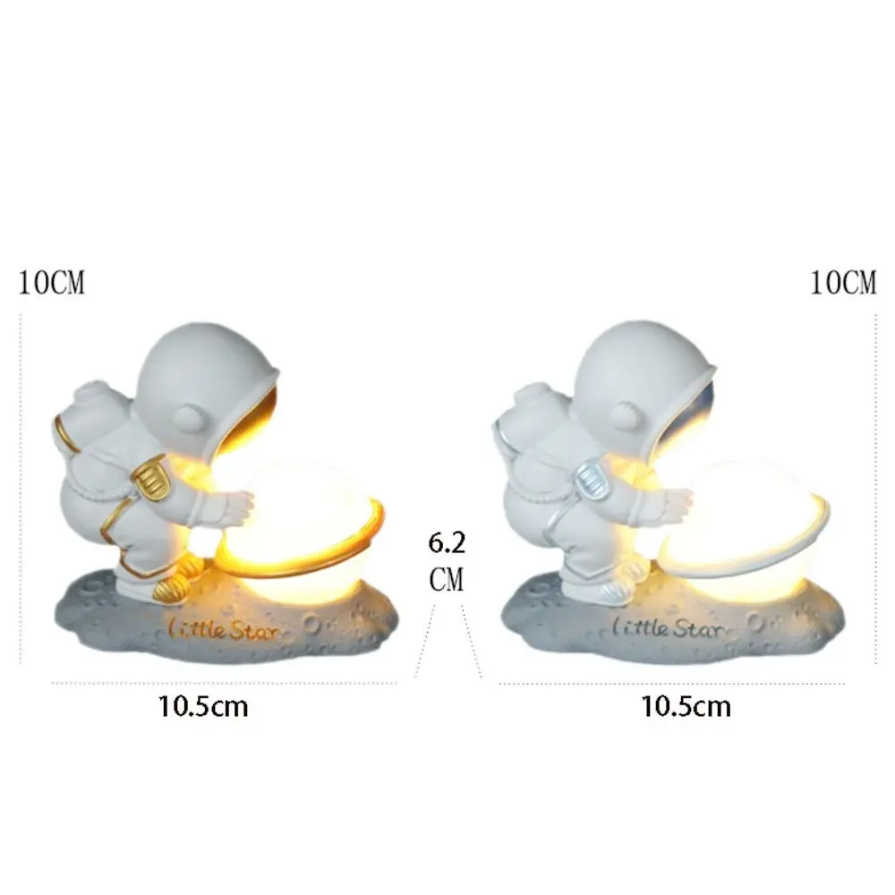 Adorno de mesa, luz nocturna creativa de astronauta, lámpara portátil para dormir de dibujos animados, exquisita y bonita lámpara luminosa de escritorio con forma de planeta, regalos