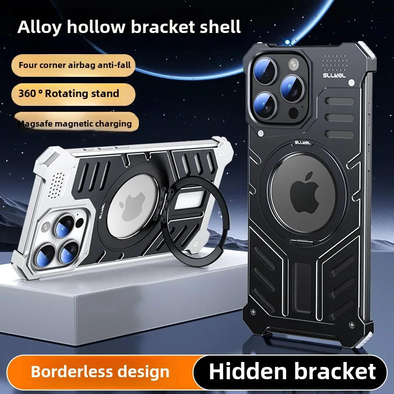 

New Arrival Simple and Creative Anti-fall Apple 16/15/14/13 Phone Case with Full Cooling Bracket and Protective Cover
