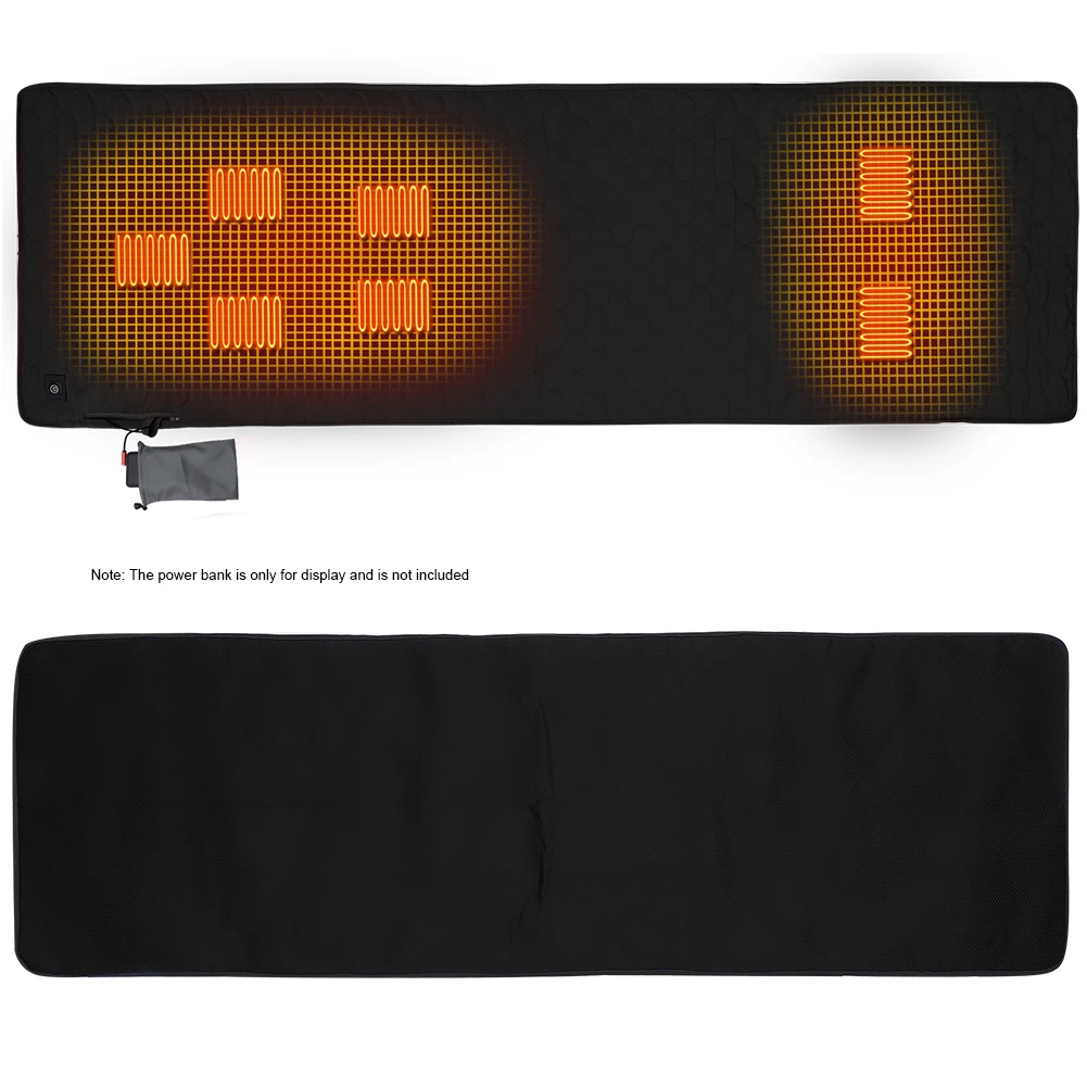 

7 Zones Heating Sleeping Mat 38 To 65℃ 3 Gear Insulation Heated Mat USB Powered for Outdoor Camping Hiking