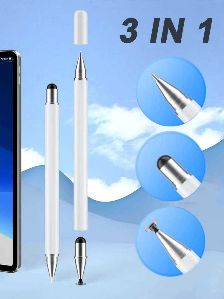 Rysik 3 w 1 do tabletu iOS Android Touch Pen Rysunek Ołówek pojemnościowy do iPada Samsung Xiaomi Tablet Smart phone — zdjęcie 2