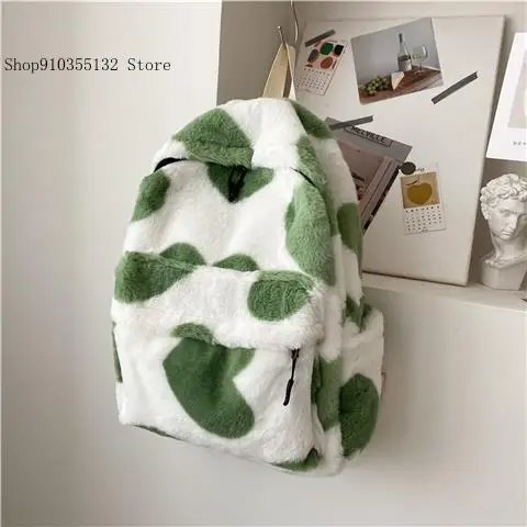 Autumn and Winter Plush Korean Versatile Backpack Japanese Niche College Student Classroom Bag Female