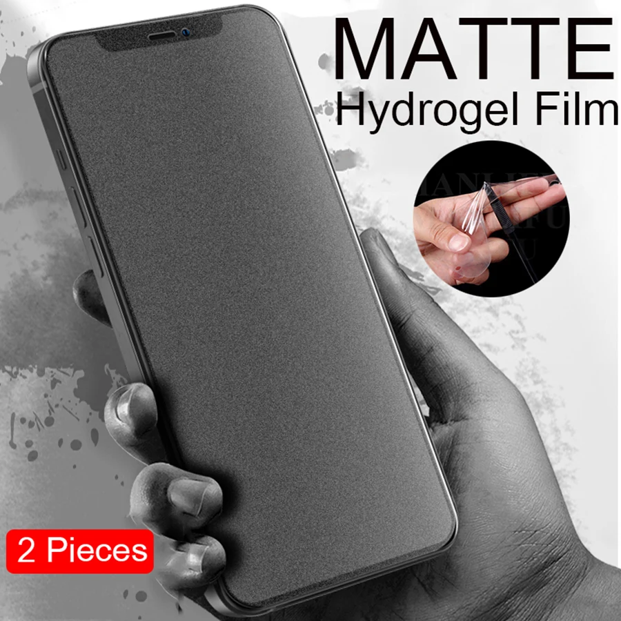 

2Pcs Matte Hydrogel Film On iPhone 13 11 12 14 Pro Max XS XR 7 8 6 Plus Screen Protector For iPhone 13 Mini 11 Pro Max Not Glass