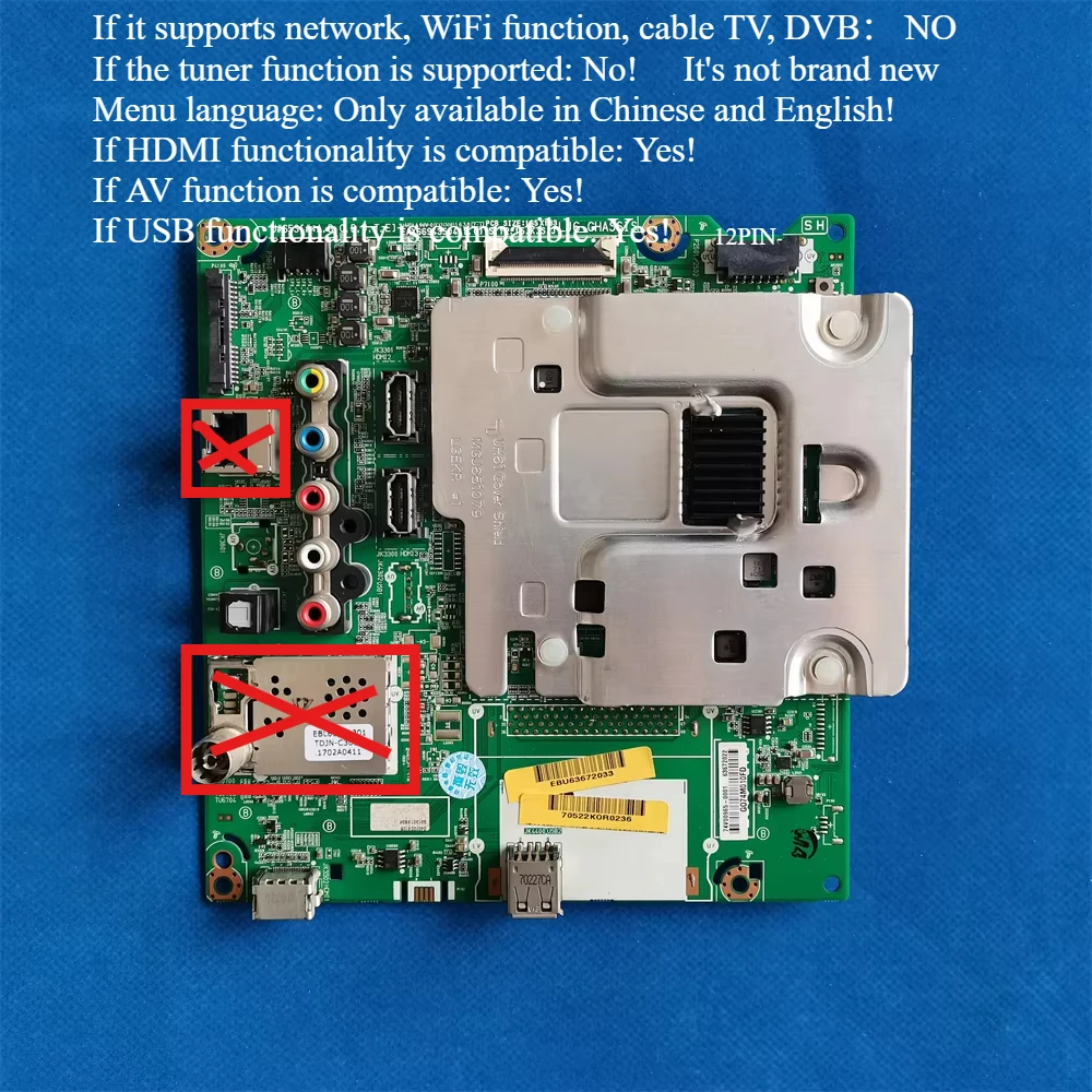 TV Main Board EAX66943504 (1.0) Motherboard Compatible LG 43UH6100-CB 49UH6100-CB 49UH610V 49UH603V 43UH620V 43UH610V-ZB