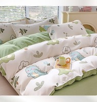 Thickened Ins-style 4-piece Bedding Set / 100% Pure Skin-friendly Cotton Single Duvet Cover,4-piece