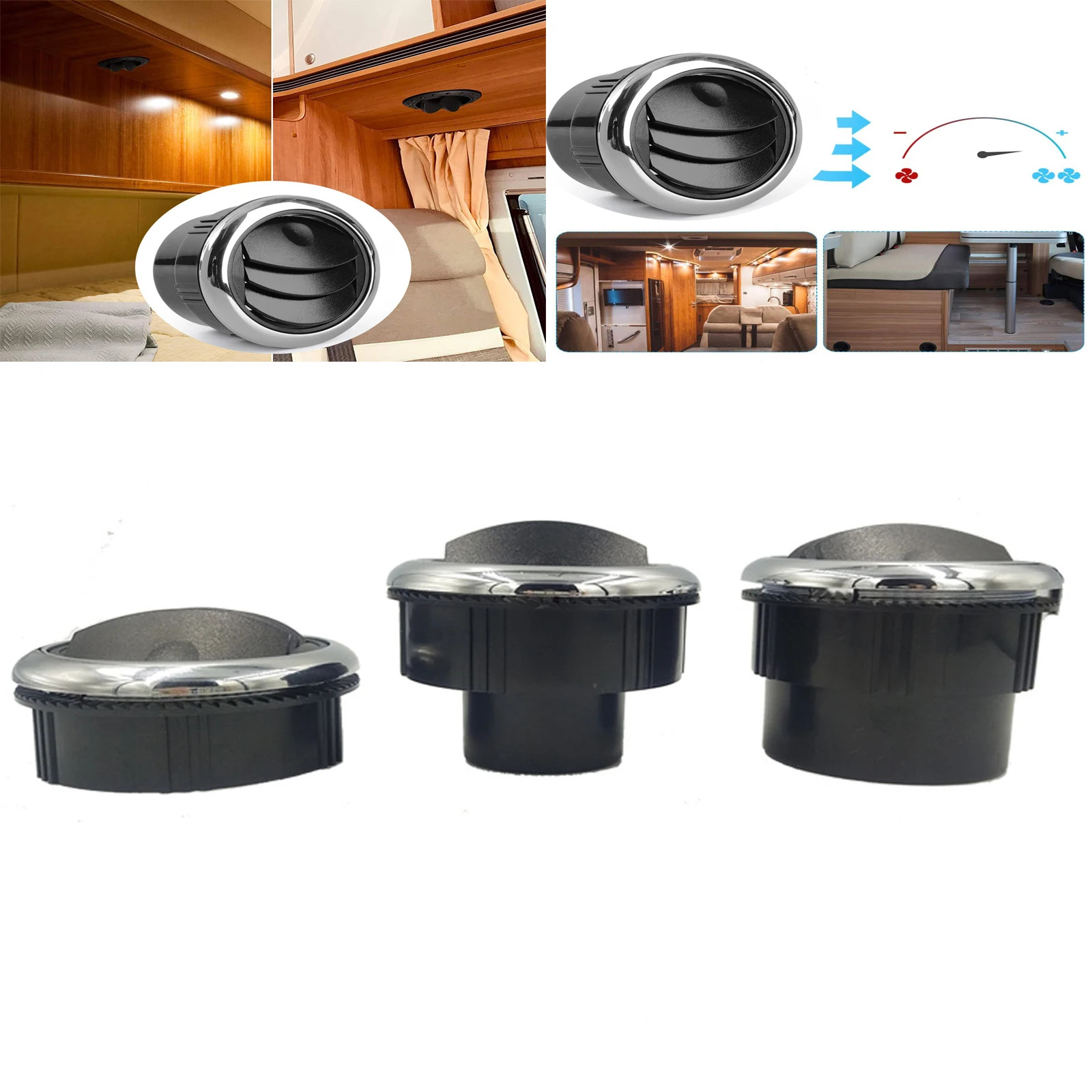 1PC Knob Type Rotation Air Outlet Vent Air Conditioning Vent Deflector Knob Type Rotation Air Outlet Vent for Camper Car Caravan