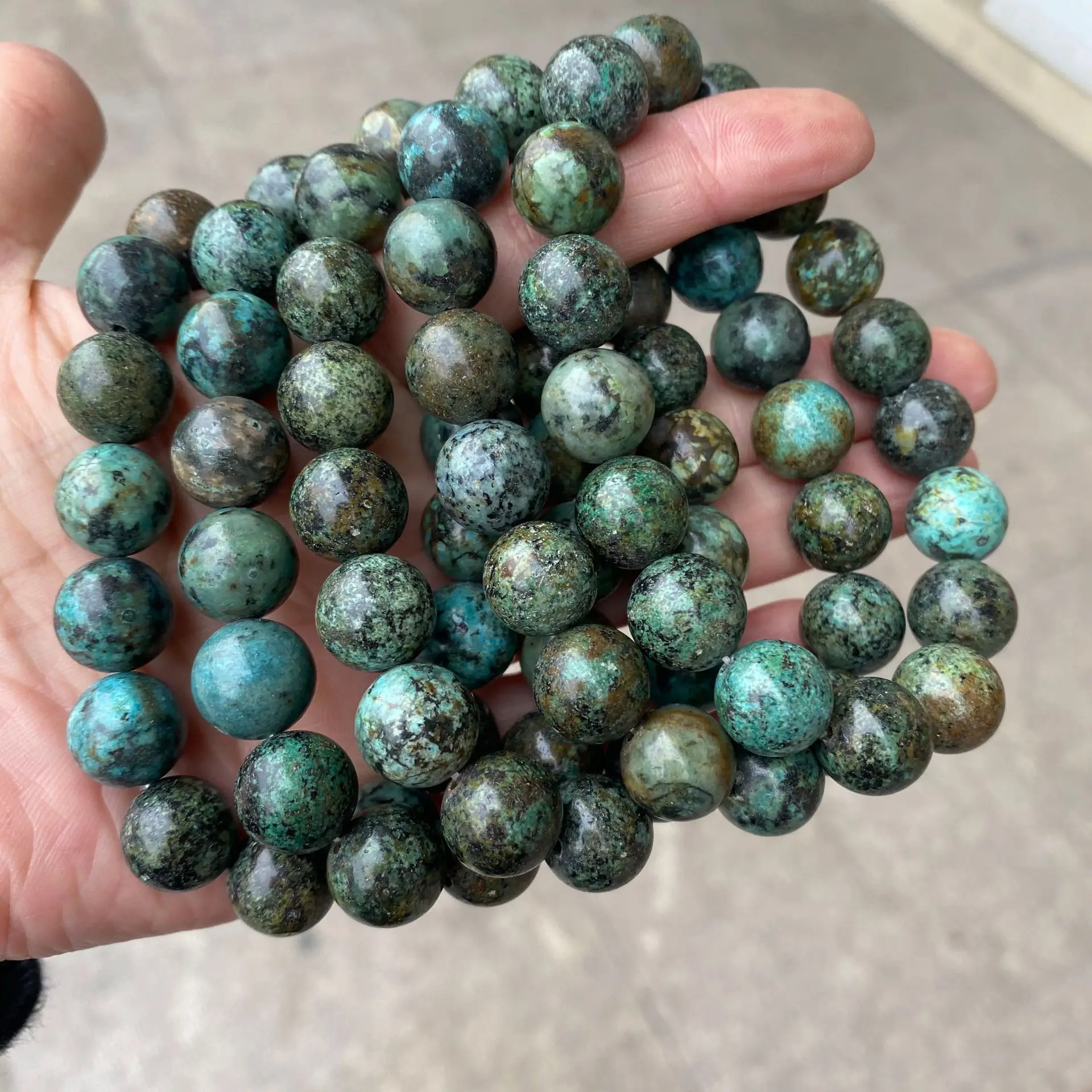 Wholesale Natural Stone African Turquoises Beads Bracelet Women Men Healing Energy Yoga Meditation Strand Bangles