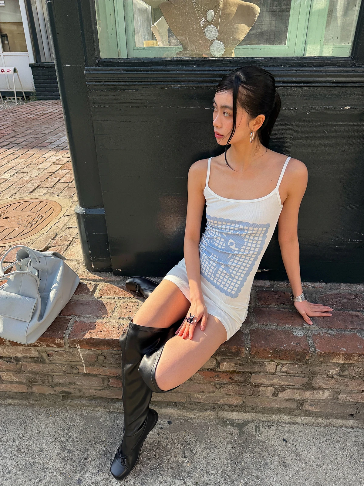 Sakura Plaid Deer Short Skirt Sexy Girl Strapless Bodycon Dress T-shirt Dress Women's Fashion Summer Season Sleeveless Print