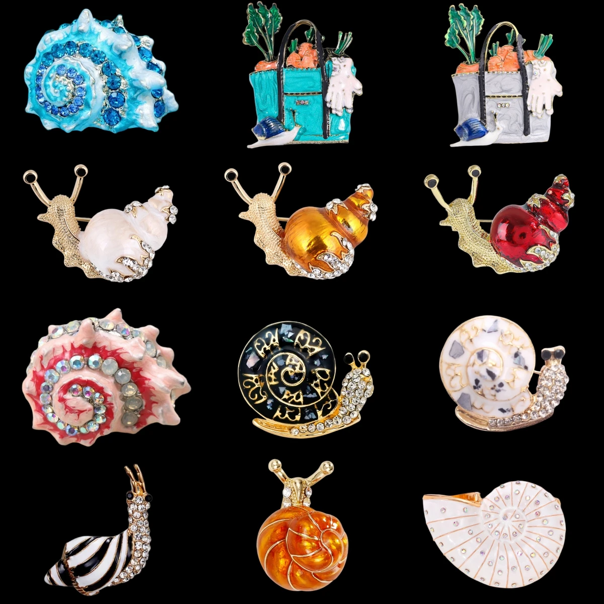 Baroque Luxury Snail, Insect, and Conch Shell-Inspired Brooches and Pins for Men and Women, Jewelry and Fashion Accessories