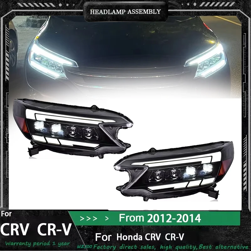

Автомобильная фара для Honda CRV CR-V 2012-2014, обновленный проектор, 4 объектива, ВСЕ светодиодные динамические сигнальные лампы, передняя лампа в сборе