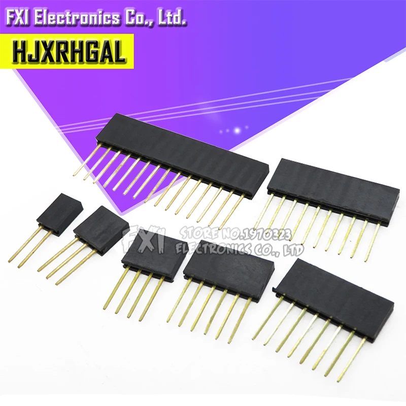 2.54mm Single Row Female Long pins 11mm Breakaway PCB Board Pin Header socket Connector 2/3/4/6/8/10/15PIN For Arduino