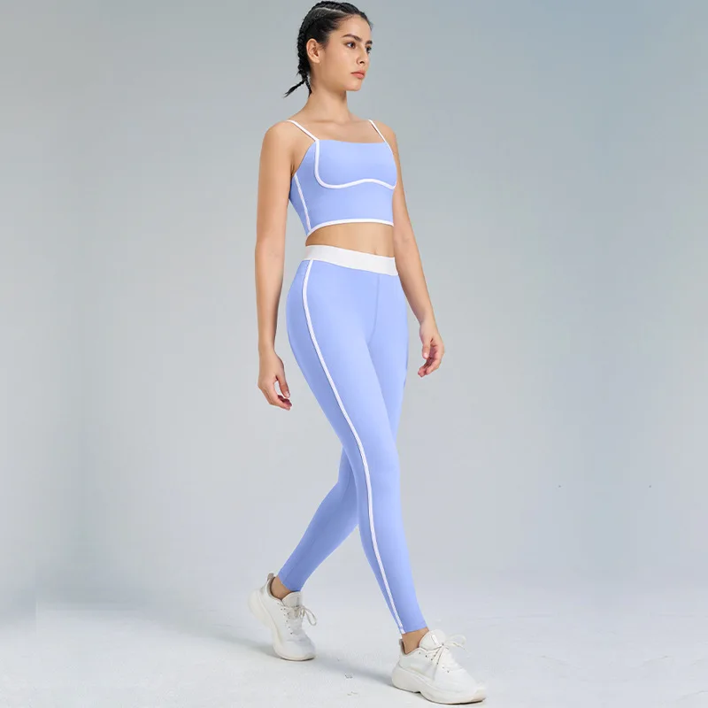 1/ 2 Piece Yoga Sets Nylon Sports Bra Leggings Gym Suit Workout Clothing Running Tights Pad Tube Tops Activewear