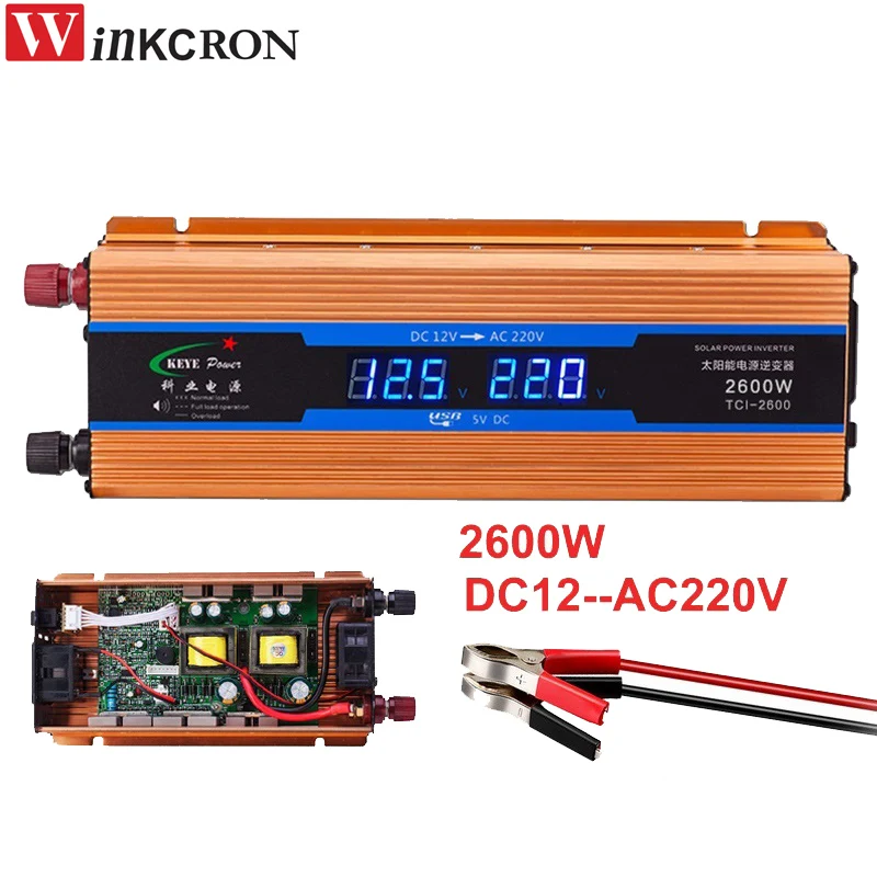 

Professional Car Inverter 2600W DC 12 V to AC 220 V Power Inverter Charger Transformer Vehicle Power Inverter Power Switch