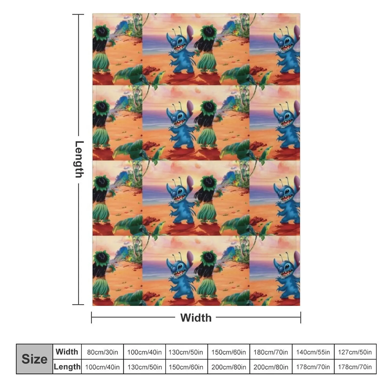 Stick Stich and Lilo Throw Blanket Decoratives Cute Blankets