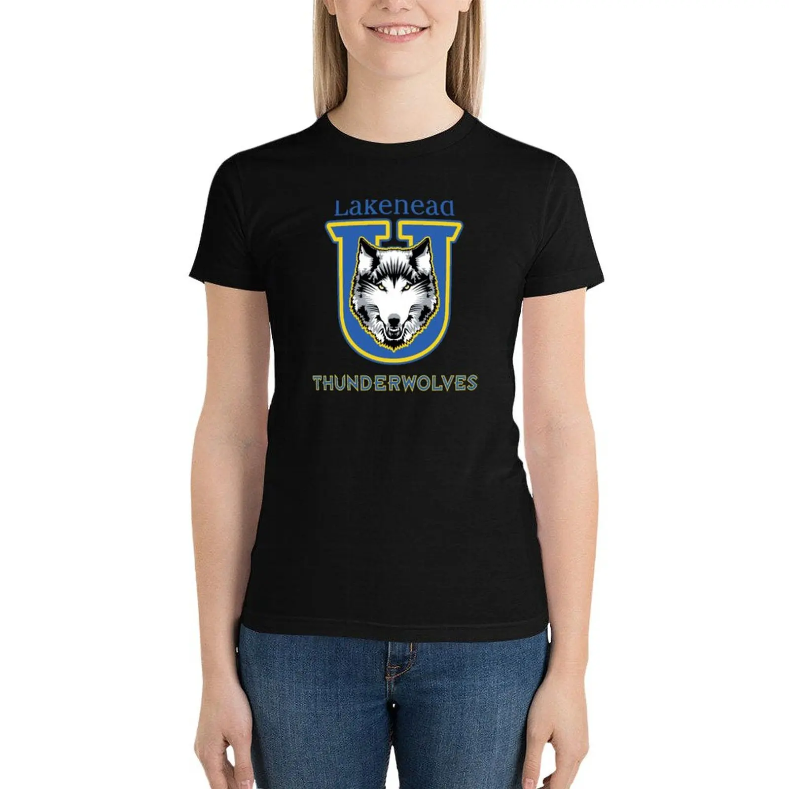 Lakehead College Thunderwolves Logo1 T-Shirt plus size tops oversized cute tops designer clothes Women luxury