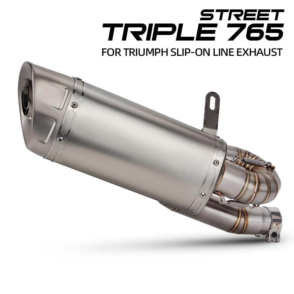 

Motorcycle Exhaust Slip on Line muffler with DB Killer for Triumph Street Triple 765 765R 765S 765RS 2017-2026 Moto exhaust kit