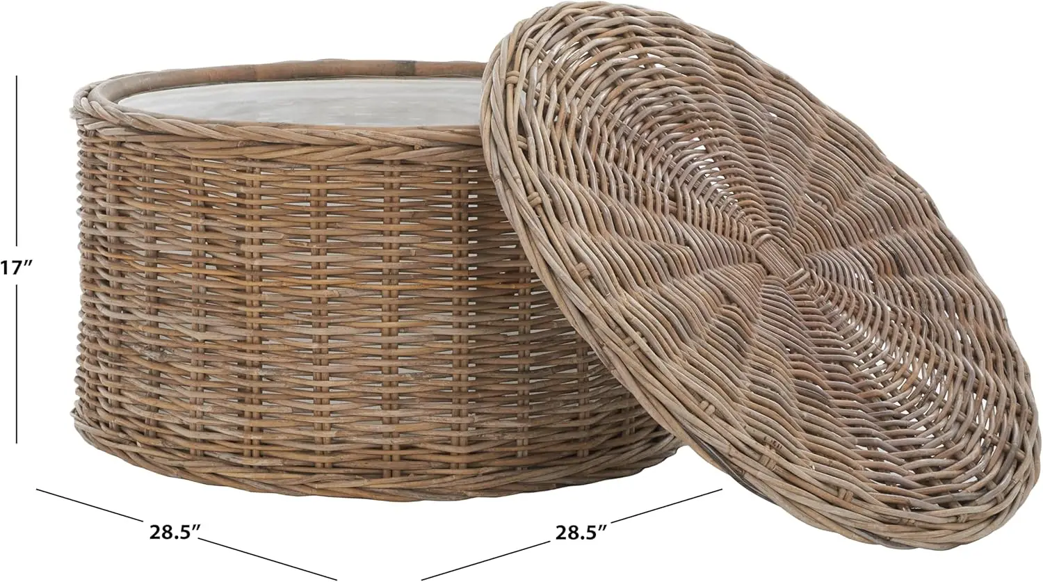 [Getrokken prijs! ] Home Collection salontafel, grijs, 28,5 x 28,5 x 17 inch