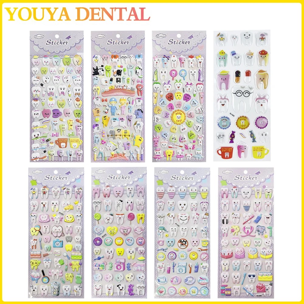 Cute Cartoon Dental Tooth Shape Stickers Dentistry Decoration Fashion Molar Shaped Teeth Dentist Clinic Kid Children Gift