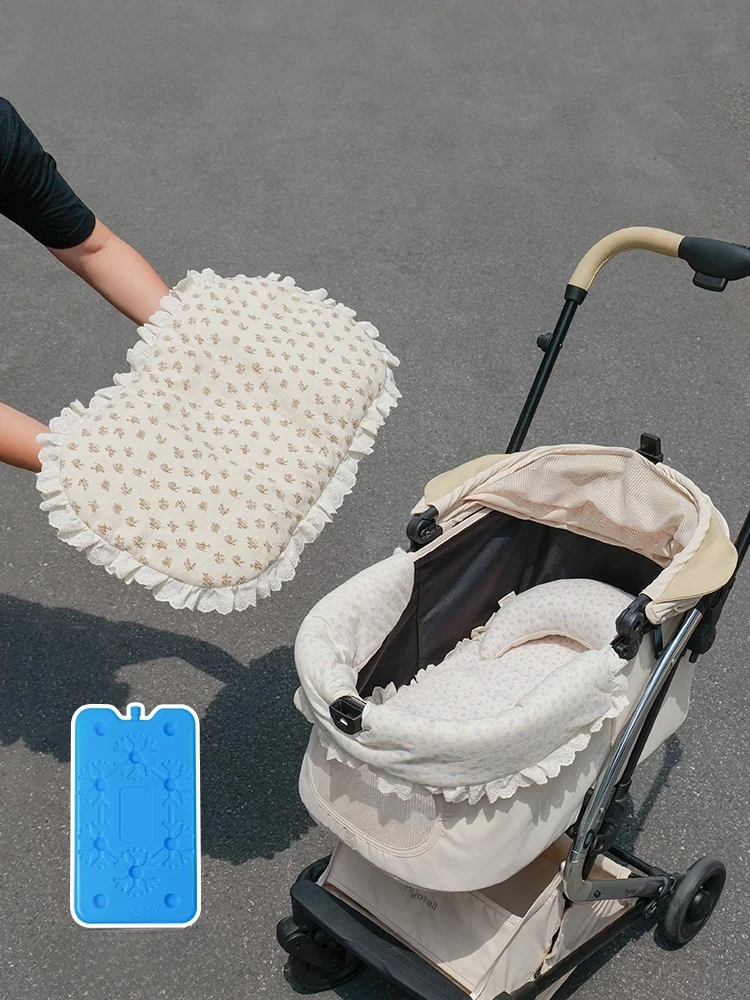 Pet Stroller Ice Bag Cover Detachable Waable Cooling Mat Summer Travel Pet Carrier  Dog Bed Ice Box Cover Cotton Material