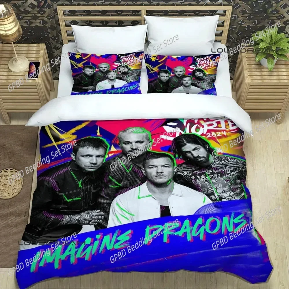 Rock Band Imagine Dragons Comfortable Duvet Quilt Cover Pillowcase Bedding Set Children Bedroom Decoration Home Textile