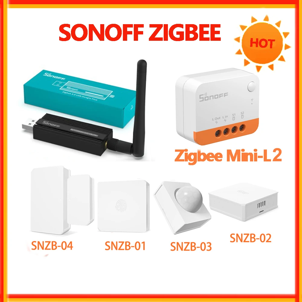 SONOFF Zigbee 3.0 USB Dongle Plus Universal Zigbee Gateway Smart Home Hub Zigbee Bridge ZBMINIl2 NO Neutral Wire Required Switch