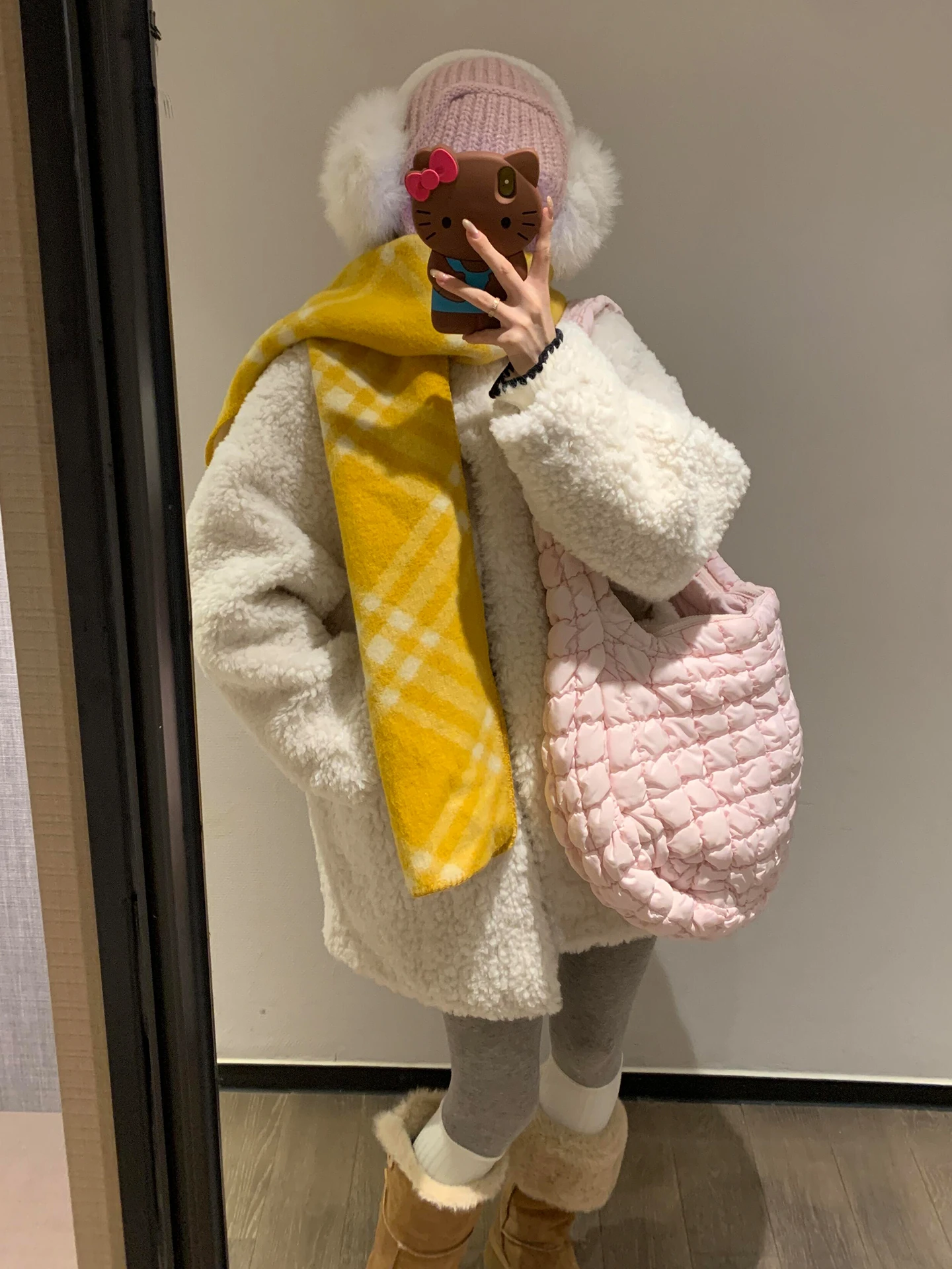 Lamsbontvest Dames herfst winter Faion bovenkleding Koreaanse Sle Stand Fit warme polyestervezel ort jas