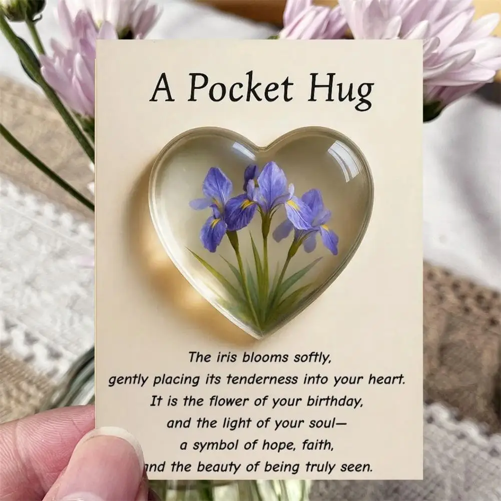 Birth Flower Pocket Hug 12 Months Personality Unique Birthday Flower Pocket Hug Sisters Family Brother Colleague Friendship Gift
