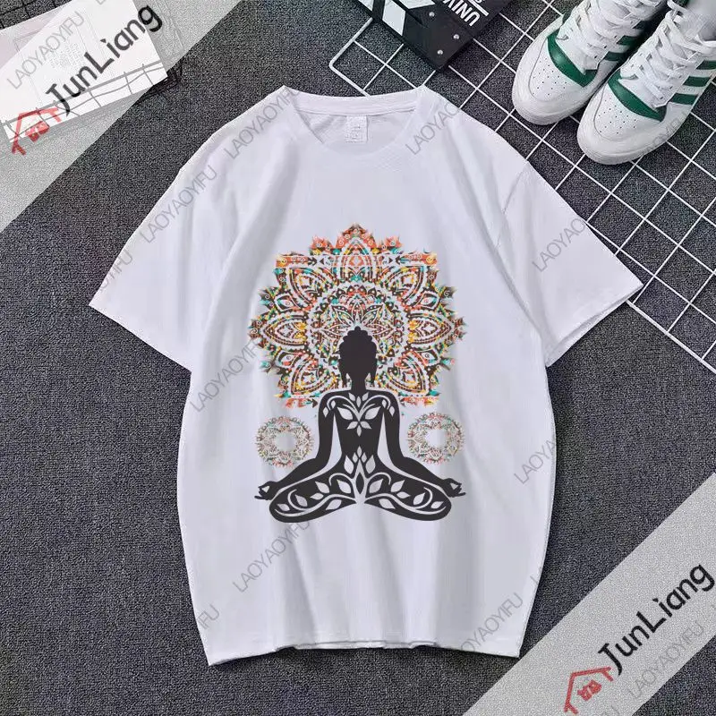 Aztec Yoga Buddha Chakra Meditation Zen Peace T-shirt Casual Breathable Top Unisex Fashion Streetwear