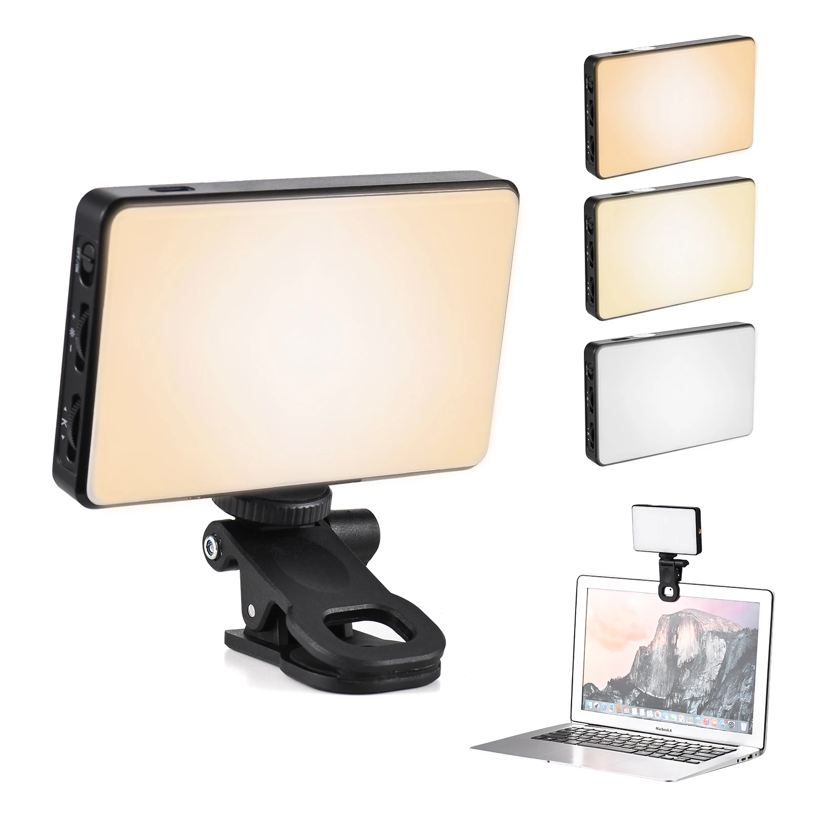 Pocket Clip-on LED Video Light Computer Tablet Mobile Phone Video Conference Light 2500K-9000K for Online Meeting Live Streaming