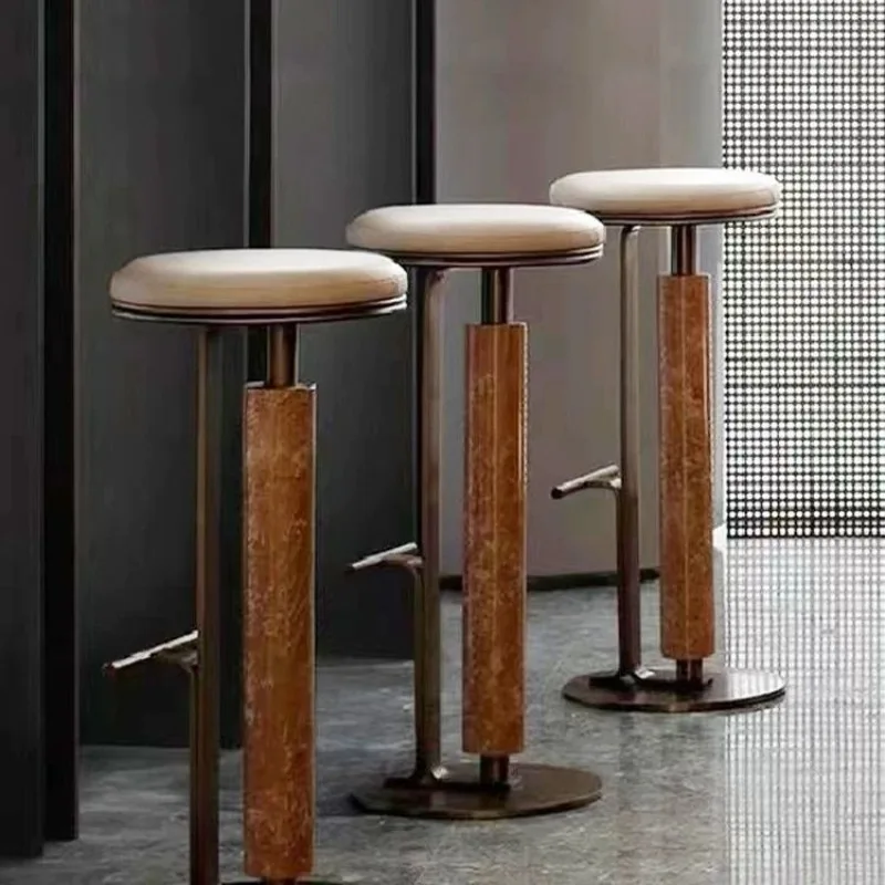 

Italian Minimalist Gold Bar Stool Velvet High Chair Luxury Cafe Counter Height Bar Stools for Kitchen Nordic Bar Stool