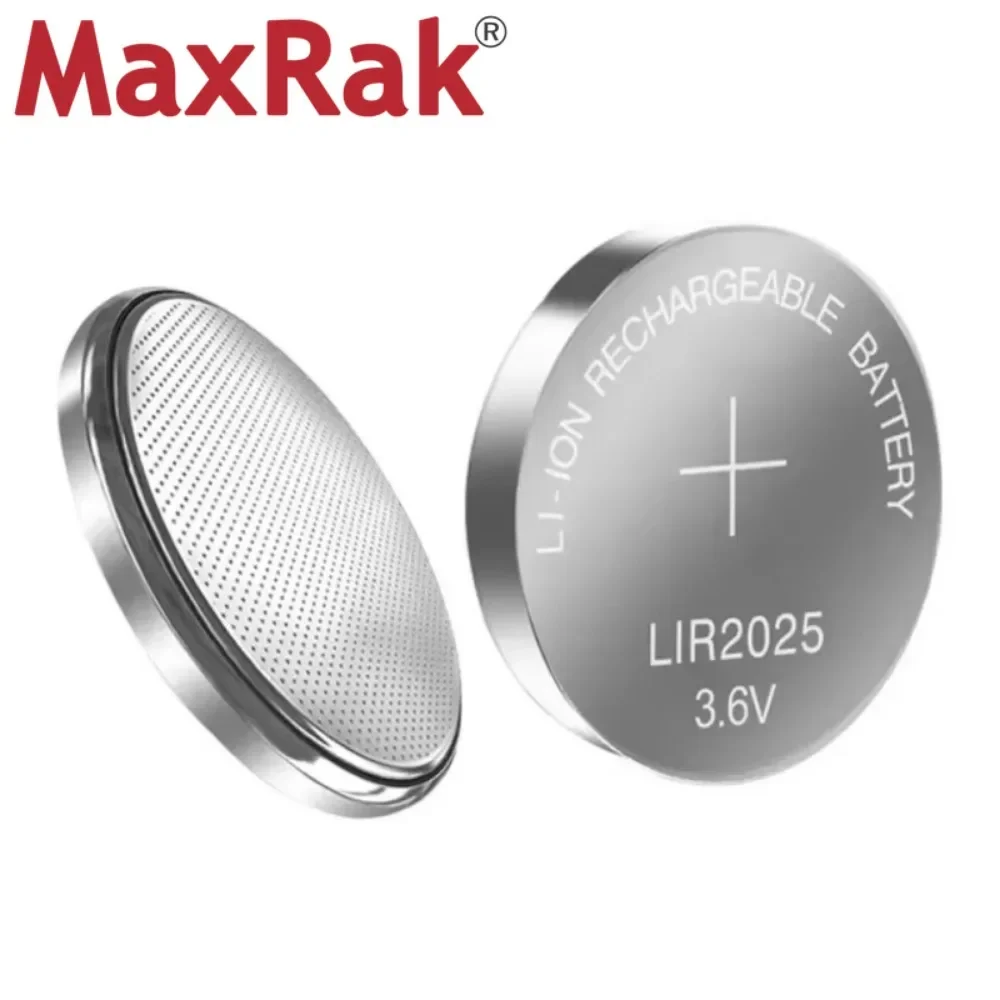 2PCS 3.6V Rechargeable Lithium Button Battery LIR2025 Coin Batteries for Watch Car Remote LED Cells LIR 2025 Replaces CR2025