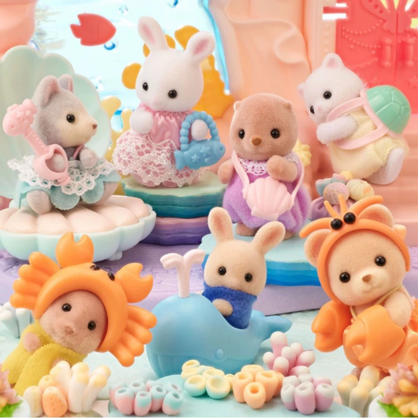 New Sylvanian Family Cute Bags Baby Mini Figure Dress Up Forest Family Cake Box Bag Cute Birthday Festival Gift Decoration To