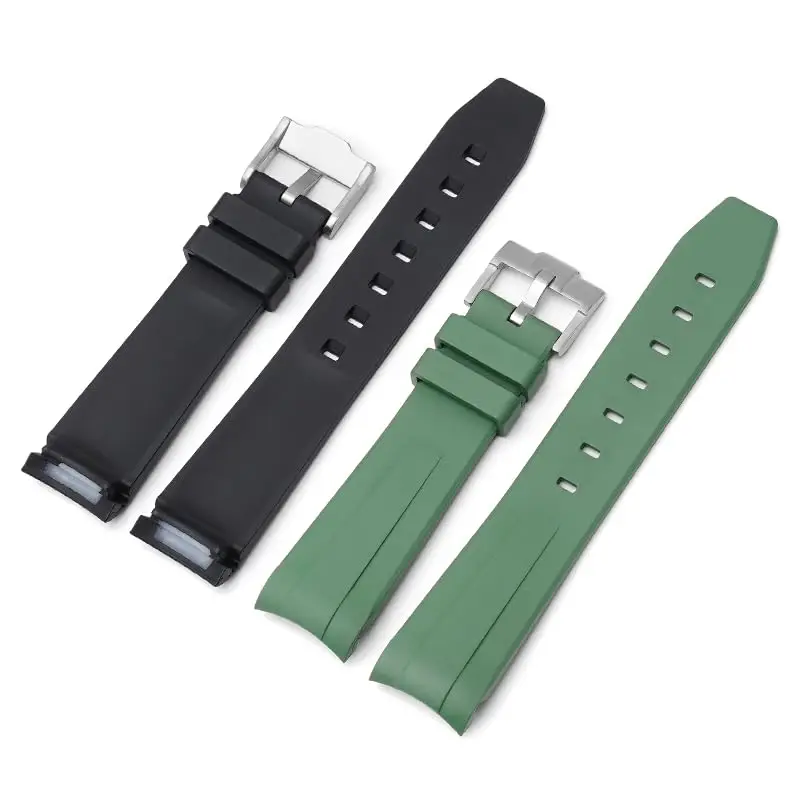 20mm Watch Band for Omega X Swatch Moonswatch Speedmaster No Gap FKM Rubber Strap for Rolex Daytona GMT SEIKO Watches Bracelet