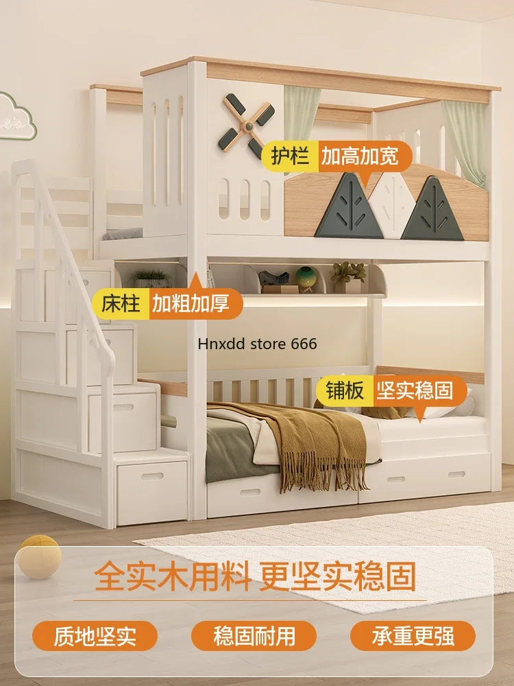 Cama cheia madeira maciça com alta Guardrail