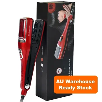 Image AU Warehouse Ready Stock - Professional Hair Cutter Machine 2 in 1 Hair Straightener & Split End Trimmer  straightening brush