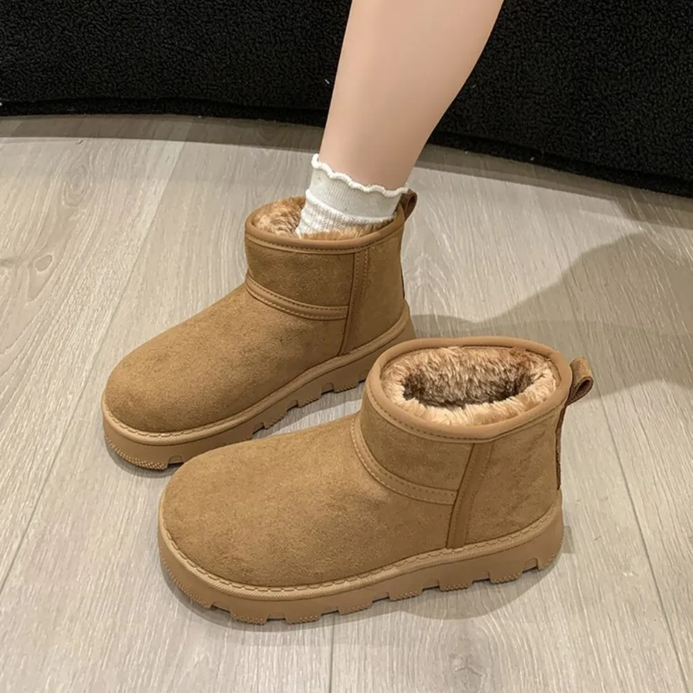 

2026 Women's Thick-Soled Snow Boots with Added Padding, Thickened Anti-Slip Short Snow Boots, Warm Soft-Soled Cotton Shoes