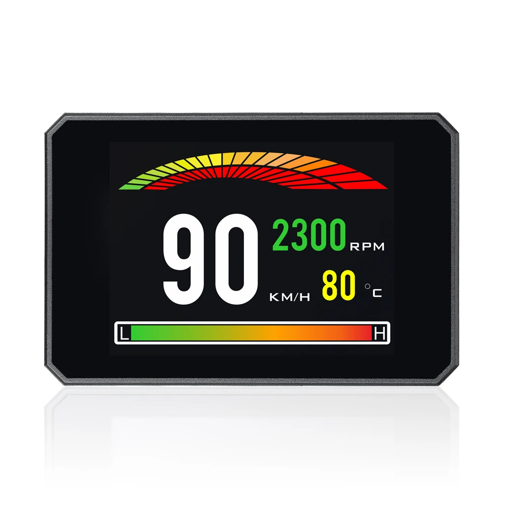 

P16 Car OBD2 HUD Head-Up Display Smart GPS Slope Meter Speed Overspeed Warning Gauge Digital Multi-Function Alarm Tool