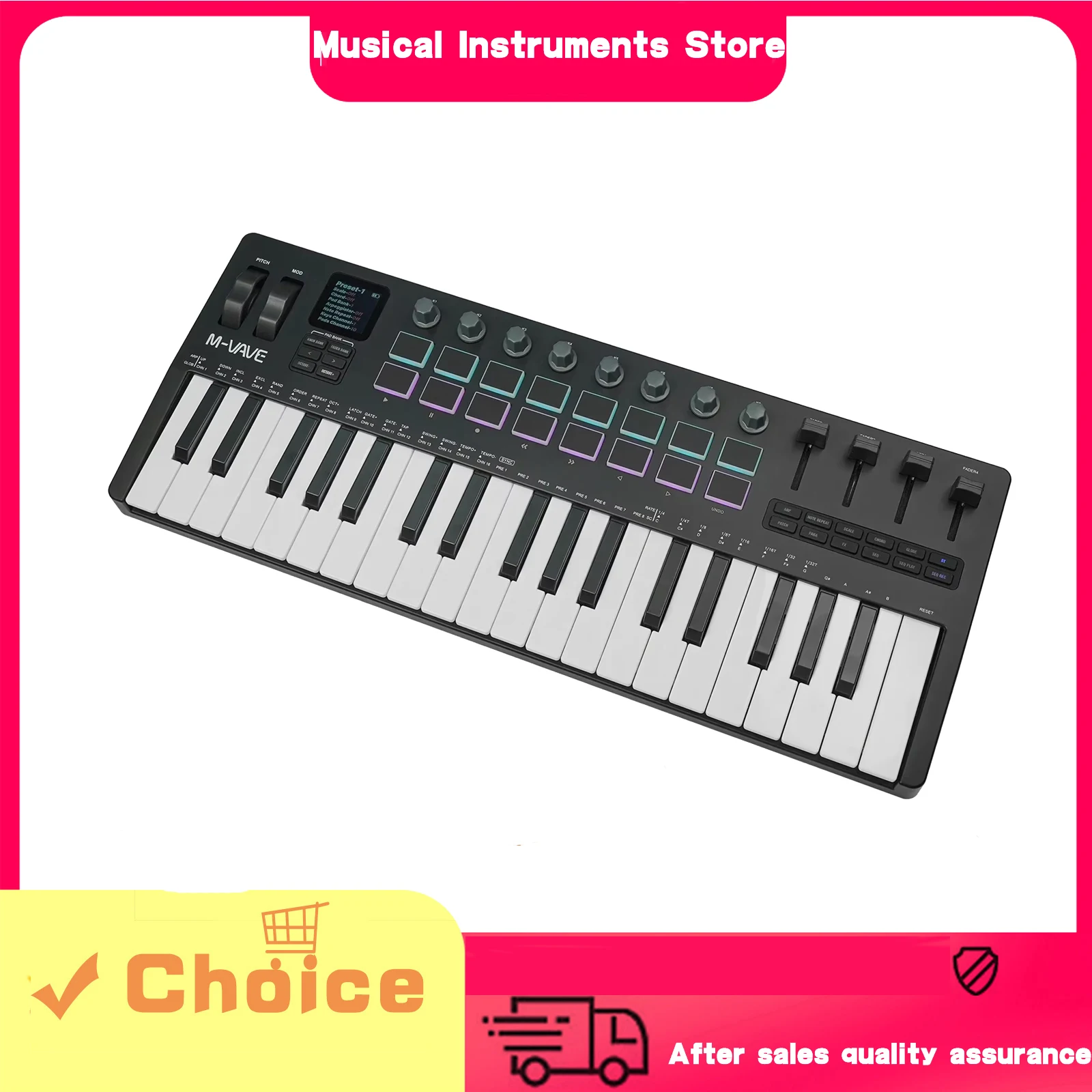 Midi Controller Pad - M-VAVE SMK-37 PRO: controller MIDI portatile
