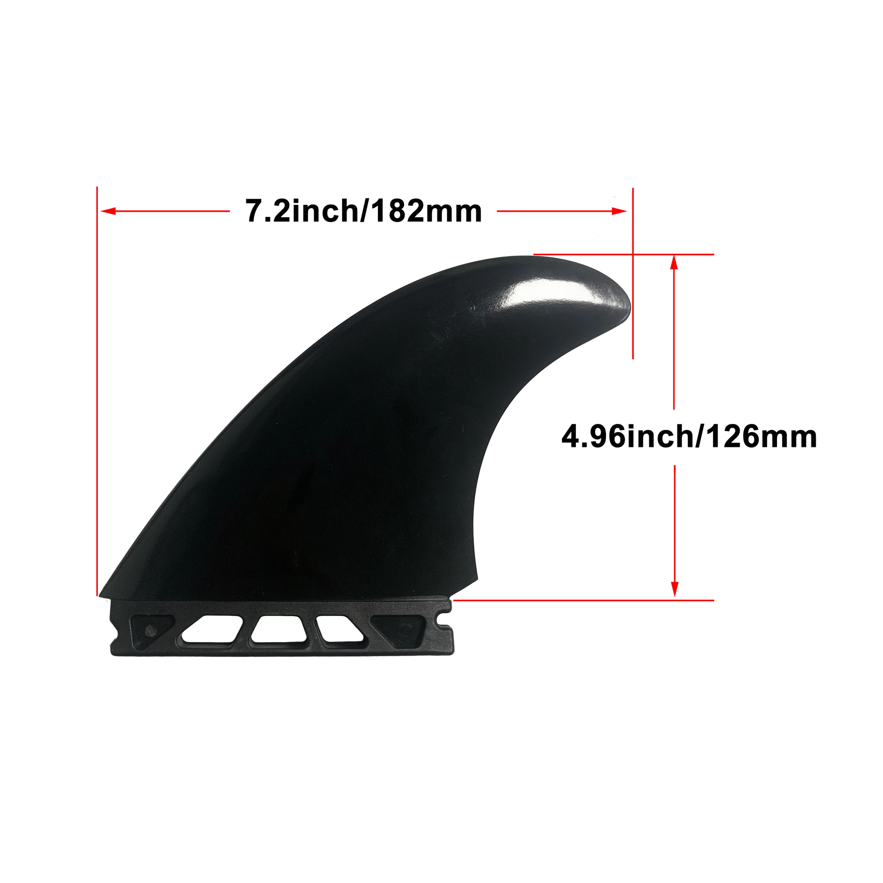 Twin Fins Single Tab Keel Fins Plastic Surfboard Fin 4.96inch Black Nylon Single Tab Twin Keel Fin Set SUP Longboard Side Fin