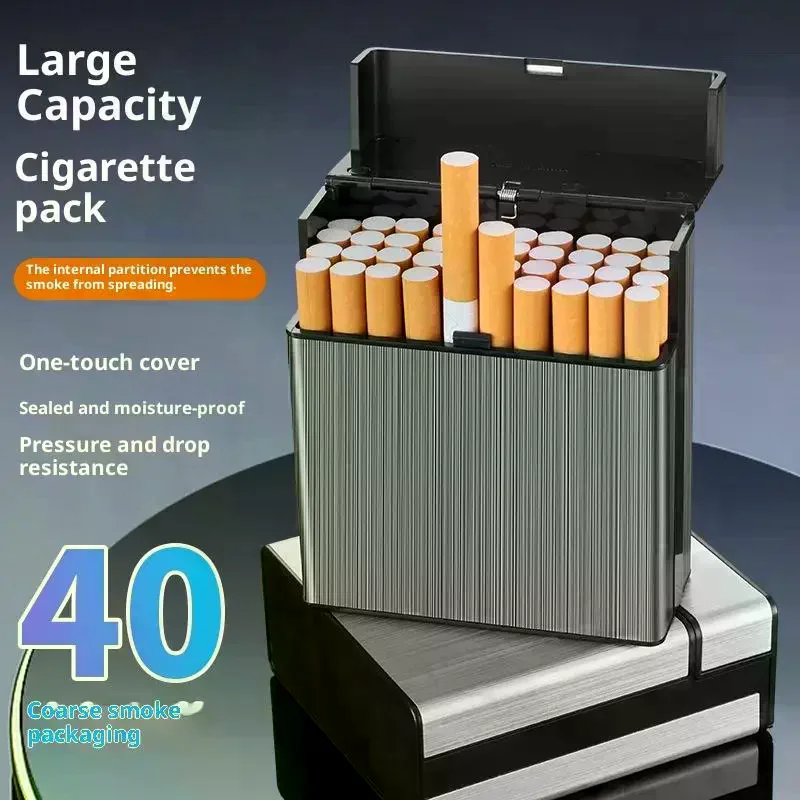 

Large-capacity Cigarette Box, Flip-top Design, Can Hold 40 Cigarettes, Anti-pressure Portable Pocket Storage Box, Smoking Tool.