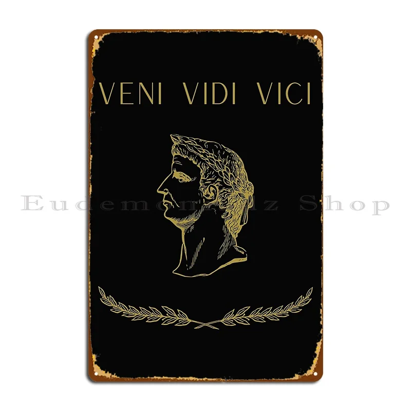 Veni Vidi Vici Metal Plaque Poster Printing Personalized Club Create Custom Tin Sign Poster